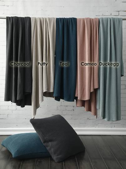 MM Linen - Bronte Cotton Throw / Eurocase - Teal